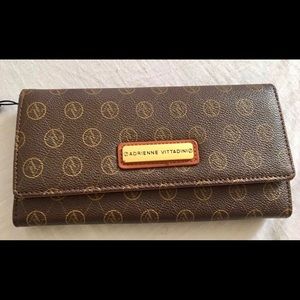3PC SET Medium Wallet /& Mini Fold Out Wallet Adrienne Vittadini Signature Collection Satchel